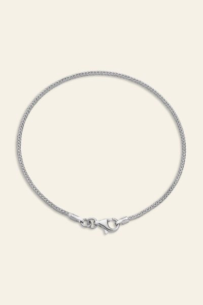 Sterling Silver 1.5mm Foxtail link bracelet with lobster clasp - Click to magnify