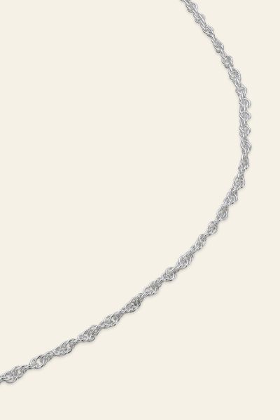 Sterling Silver 1.5mm Loose Rope Prince Of Wales Chain