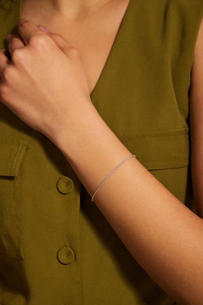Sterling Silver 1.9mm Spiga Wheat link bracelet with lobster clasp - Click to magnify