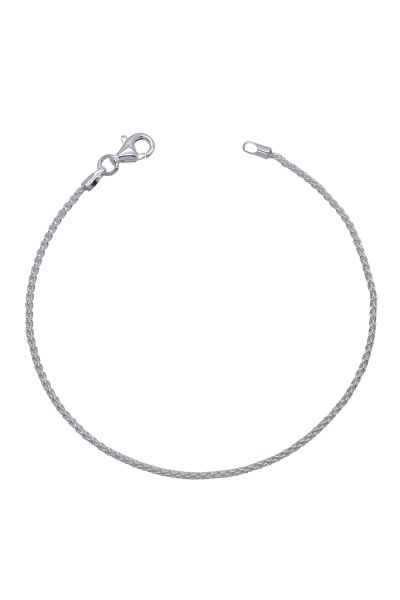 Sterling Silver 1.3mm Spiga Wheat Link Bracelet with Chain