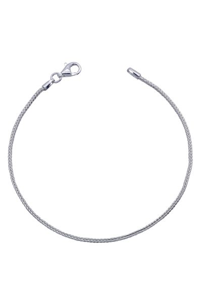 Sterling Silver 1.5mm Foxtail Bracelet with Chain
