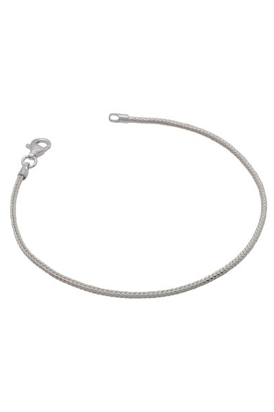 Sterling Silver 1.5mm Foxtail Bracelet with Chain