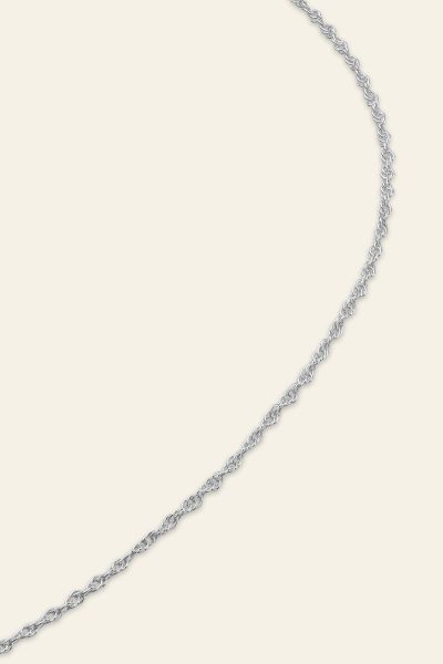 Sterling Silver 1mm Fine Loose Rope Prince Of Wales Chain