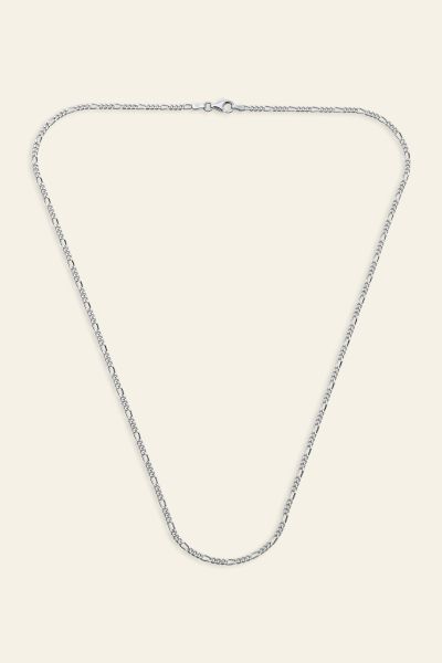 Sterling Silver 2.1mm Diamond Cut Figaro Chain