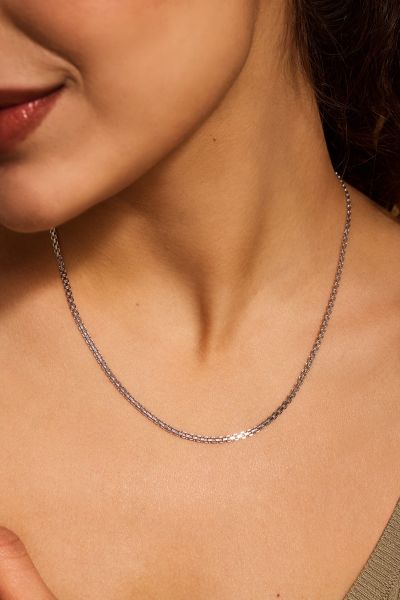 Sterling Silver 2.4mm Bismark Chain Necklace  