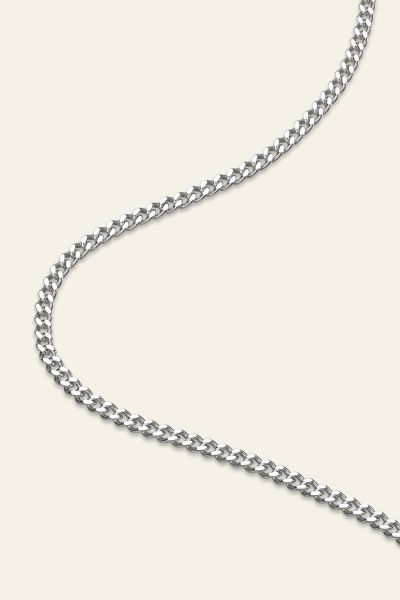 Sterling Silver 2.4mm Diamond Cut Curb Chain Necklace