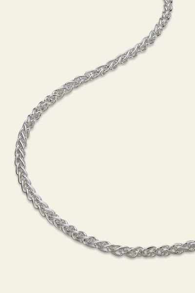 Sterling Silver 2.5mm Spiga Wheat Chain Necklace