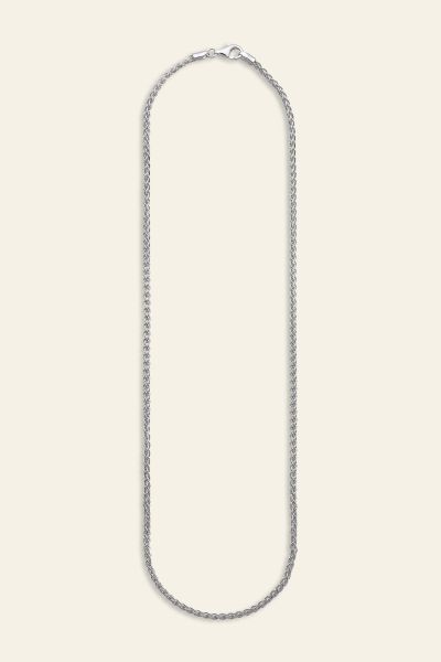 Sterling Silver 2.5mm Spiga Wheat Chain Necklace