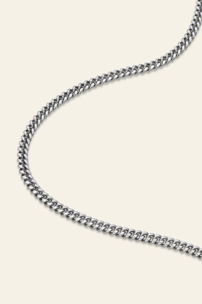 Sterling Silver 2.7mm Diamond Cut Cuban Chain Necklace 