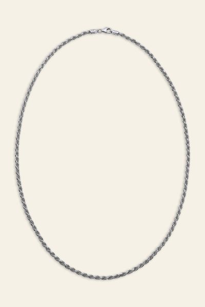 Sterling Silver 2.8mm Diamond Cut Rope Chain Necklace