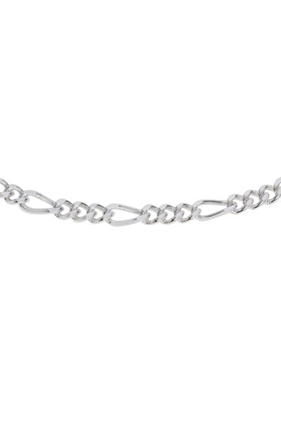 Sterling Silver 2mm Diamond Cut Figaro Link Bracelet with Chain