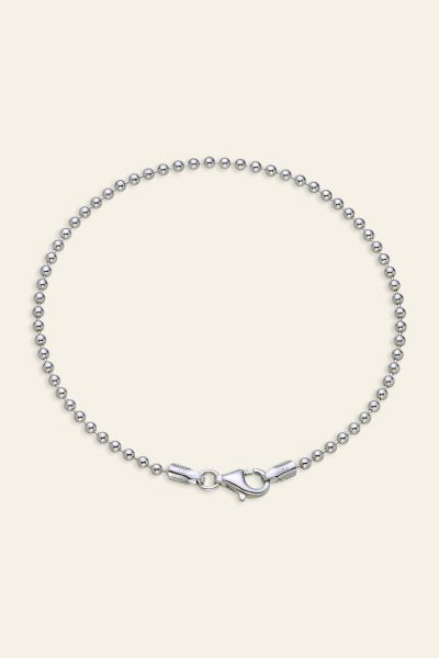 Sterling Silver 2mm Ball Bead Link Bracelet