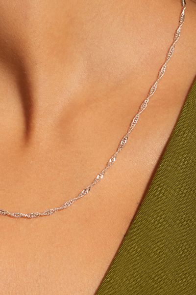Sterling Silver 2mm Diamond Cut Singapore Chain