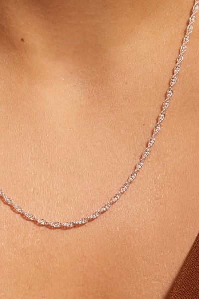 Sterling Silver 2mm Loose Rope Prince Of Wales Chain