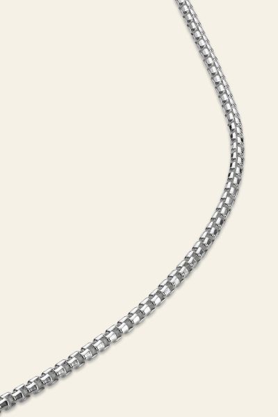 Sterling Silver 2mm Rounded Box Chain Necklace