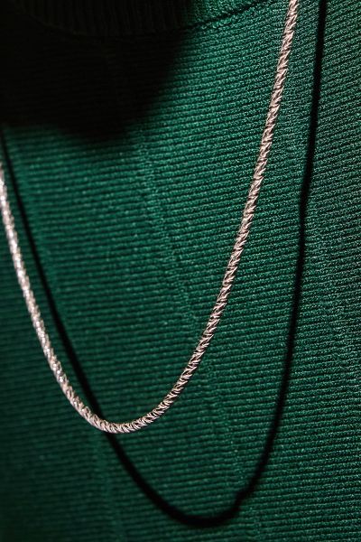 Sterling Silver 2mm Twisted Round Foxtail Chain Necklace