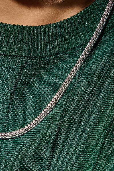Sterling Silver 3.1mm Diamond Cut Foxtail Chain Necklace 