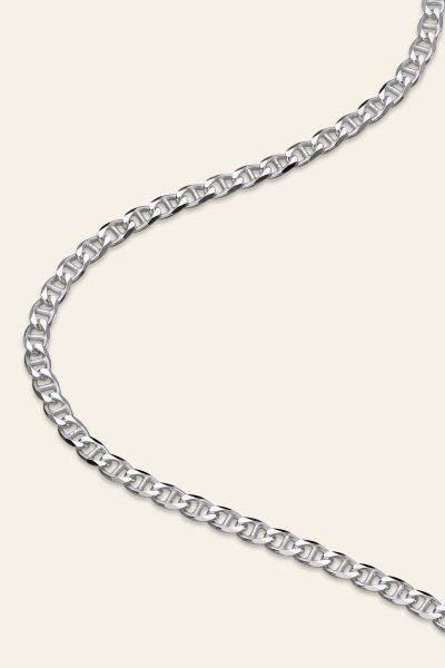 Sterling Silver 3.1mm Diamond Cut Marina Chain Necklace