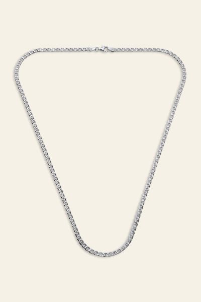 Sterling Silver 3.1mm Diamond Cut Marina Chain Necklace