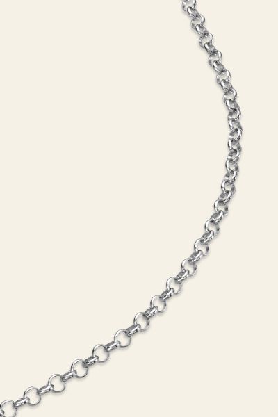 Sterling Silver 3.4mm Belcher Rolo Chain Necklace