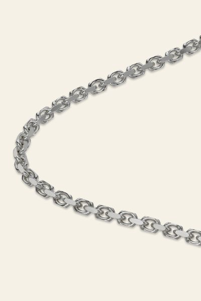 Sterling Silver 3.5mm Anchor Chain Necklace Diamond Cut