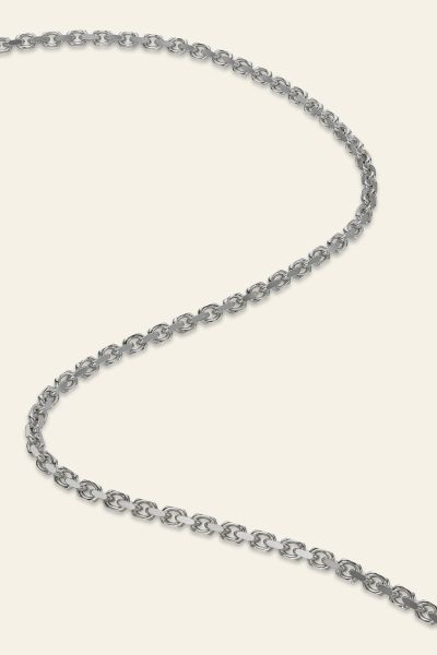 Sterling Silver 3.5mm Anchor Chain Necklace Diamond Cut