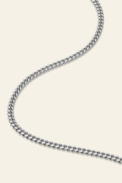Sterling Silver 3.5mm Diamond Cut Cuban Chain Necklace 
