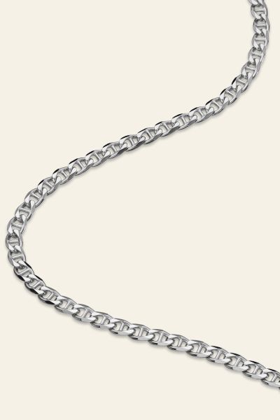 Sterling Silver 3.7mm Diamond Cut Marina Chain Necklace