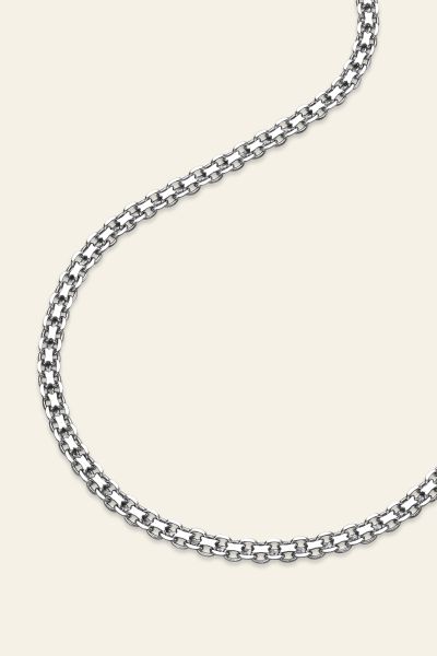 Sterling Silver 3mm Bismark Chain Necklace  