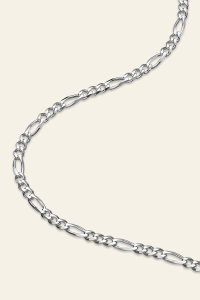 Sterling Silver 3mm Diamond Cut Figaro Chain