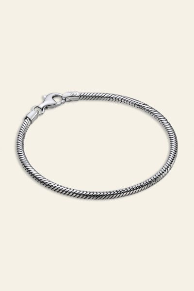 Sterling Silver 3mm Snake Bracelet