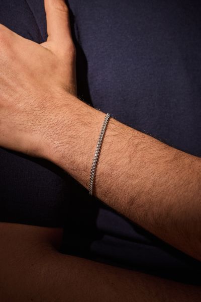 Sterling Silver 4.2mm Diamond Cut Cuban Bracelet