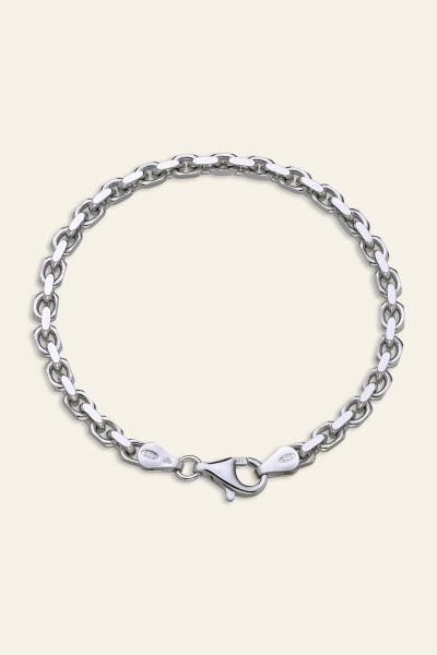 sterling silver anchor bracelet 4.6mm angle