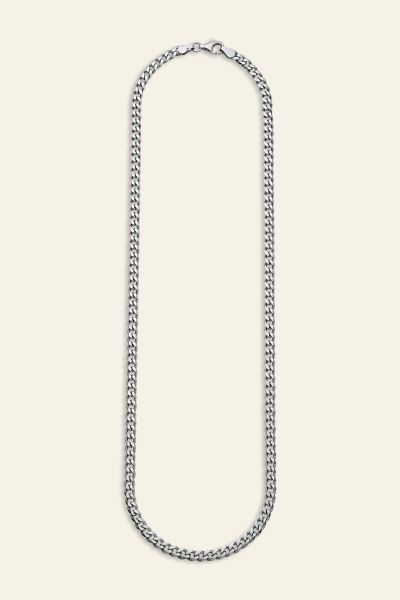Sterling Silver 4.3mm Diamond Cut Curb Chain Necklace 