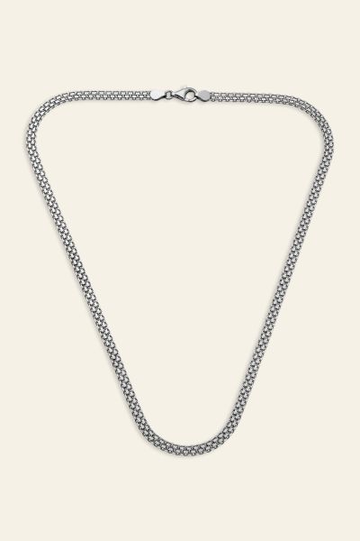 Sterling Silver 4.4mm Bismark Chain Necklace  