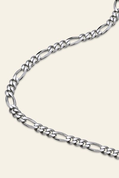 Sterling Silver 4.5mm Diamond Cut Figaro Chain Necklace