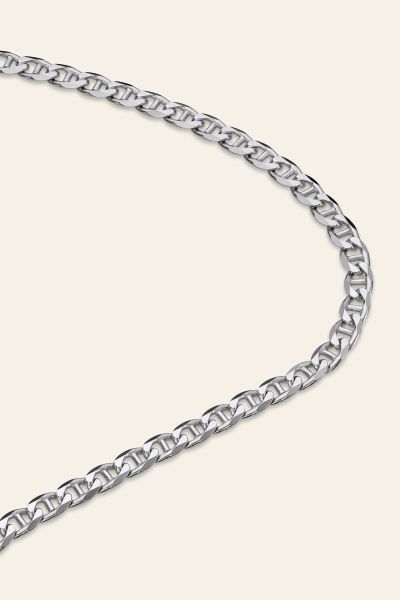 Sterling Silver 4.6mm Diamond Cut Marina Chain Necklace 