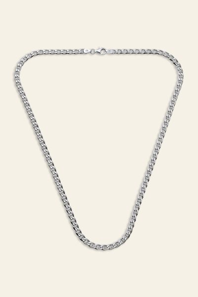 Sterling Silver 4.6mm Diamond Cut Marina Chain Necklace 