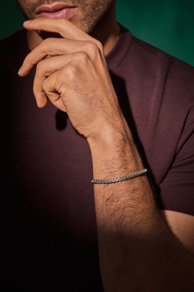 Sterling Silver GreekBox Bracelet 4.6mm