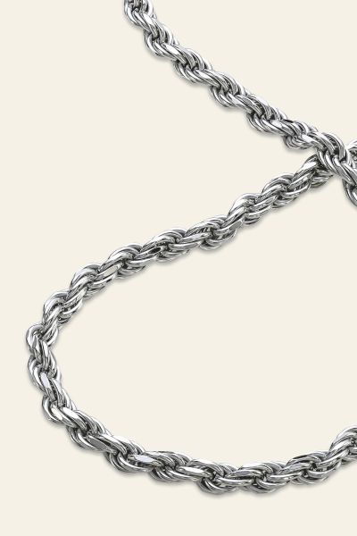 Sterling Silver 4.7mm Diamond Cut Rope Chain Necklace Thick