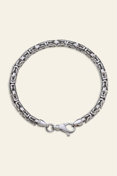 Sterling Silver 4.8mm Round Byzantine Bracelet