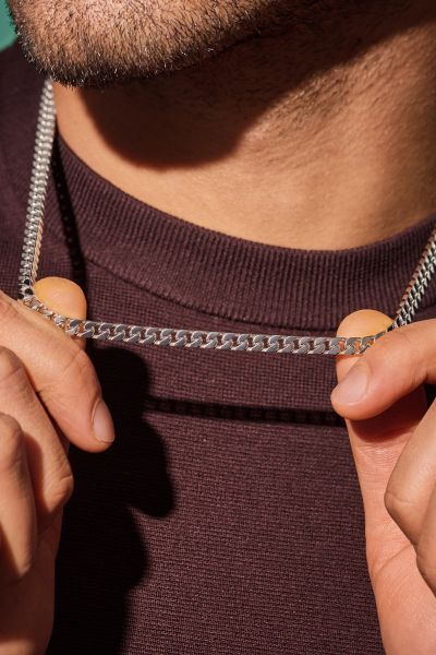 Sterling Silver 5.1mm Square Curb Chain Necklace 