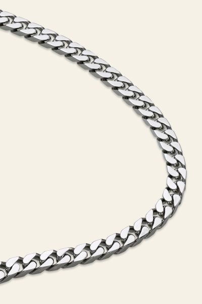 Sterling Silver 5.1mm Square Curb Chain Necklace 