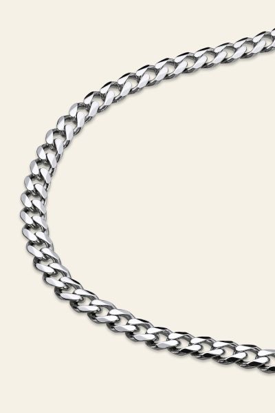 Sterling Silver 5.4mm Diamond Cut Curb Chain Necklace 