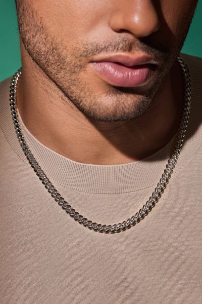 Sterling Silver 5.6mm Diamond Cut Cuban Chain Necklace 