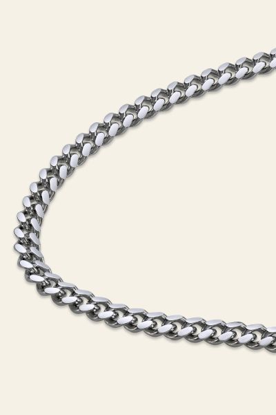 Sterling Silver 5.6mm Diamond Cut Cuban Chain Necklace 