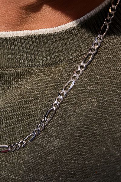 Sterling Silver 5.7mm Diamond Cut Figaro Chain Necklace