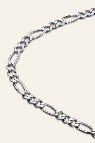 Sterling Silver 5.7mm Diamond Cut Figaro Chain Necklace