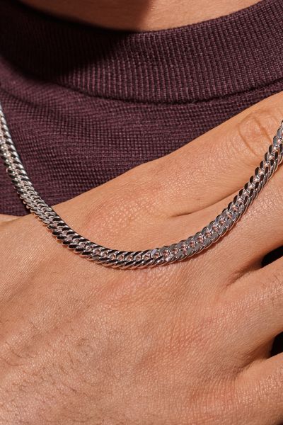 Sterling Silver 5.7mm Diamond Cut Double Curb Chain Necklace