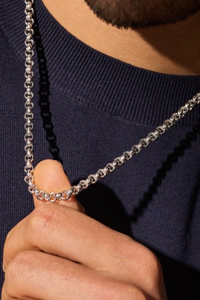 Sterling Silver 5mm Belcher Rolo Chain Necklace